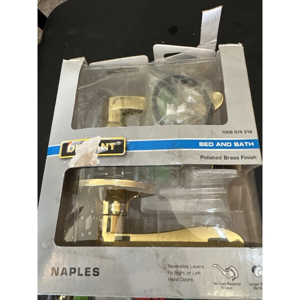 Defiant Naples Polished Brass Bed/Bath Door Lever Bed And Bath‎